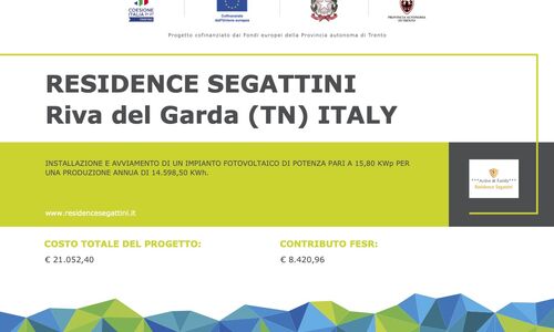 RESIDENCE SEGATTINI Via Venezia, 61 – 38066 Riva del Garda (TN) TRENTINO ALTO ADIGE - ITALY